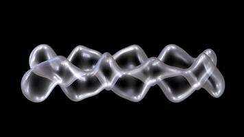White Light Shape Animation With Waves Against Black Background video