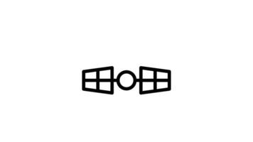 Animated black and white illustration of a satellite in orbit video