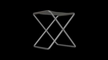 Folding Chair Rotating on a Transparent Background. Seamless Loop. 4K video