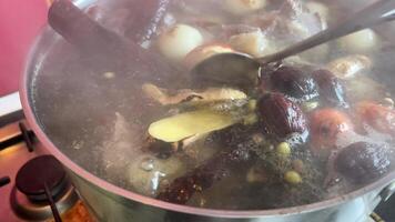 asian soup with ginger cinnamon cook bamboo soup to cook. cook soup-fa video