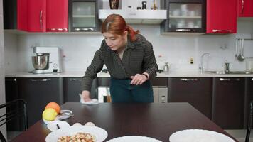 Cleaning the Table Before Cooking Preparation video