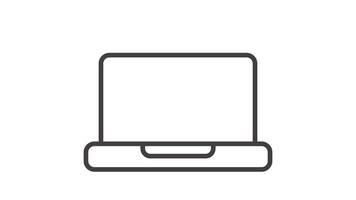 Animated laptop displaying a share icon ideal for digital marketing video
