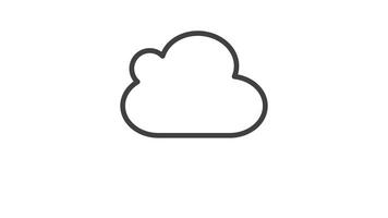 Animated cloud with an arrow pointing up inside a folder represents file upload video