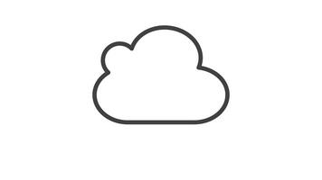 Animated a cloud with a downward arrow inside a circle represents data download video