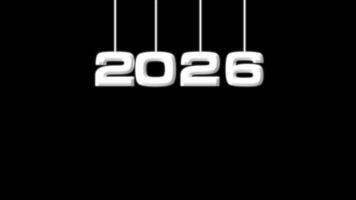 Glowing 2026 countdown on black background video