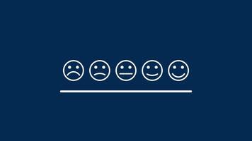 Low satisfaction feedback scale with sad faces video