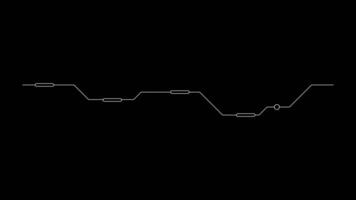 Minimal route animation with stops on black background video