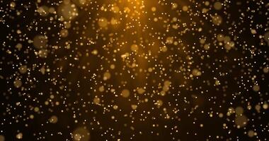 Aumentar caoticamente comovente poeira dentro a luz do uma amarelo lanterna. bokeh partículas. video