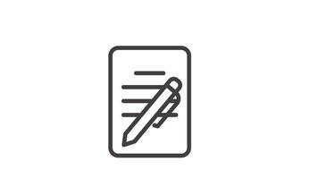 Animated line drawing of a document with a signature and pen video