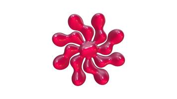 Red Shape Rotation Animation Isolated On White Background video