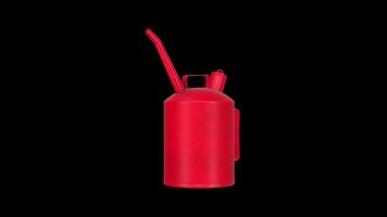 Vintage Oil Can Rotating on a Transparent Background. Seamless Loop. 4K video