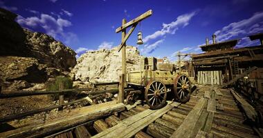CGI of an old wooden wagon video