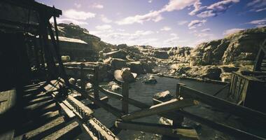 Surreal CGI Mining Site in Ruins video