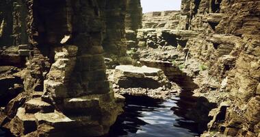 Realistic CGI carving dramatic canyons video