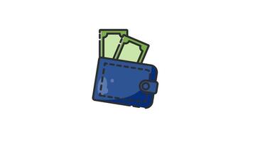 wallet money animation alpha channel video
