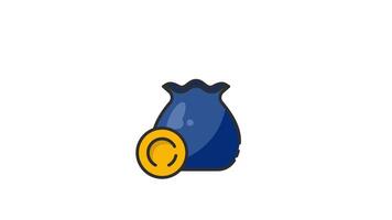 money bag with coin icon animation alpha channel video
