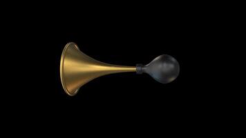 Air Horn Rotating on a Transparent Background. Seamless Loop. Signal Horn. 4K video