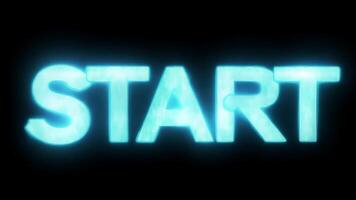 An animated Neon Futuristic Light Effect START Text for Tech and Sci-Fi Projects video