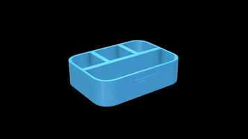 Lunch Box Rotating on a Transparent Background. Seamless Loop. 4K video