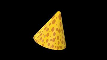 Party Hat Rotating on a Transparent Background. Seamless Loop. 4K video