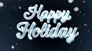 Happy Holiday, Festive Animated Motion Graphics Text Effect on Black Background video