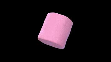 Marshmallow Rotating on a Transparent Background. Seamless Loop. 4K video