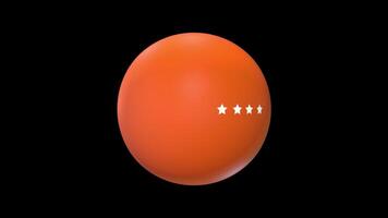 Ping Pong Ball Rotating on a Transparent Background. Seamless Loop. 4K video