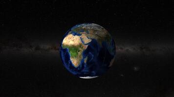 A dynamic zoom from space to Los Angeles, showcasing Earth's rotation and detailed geographic transitions video