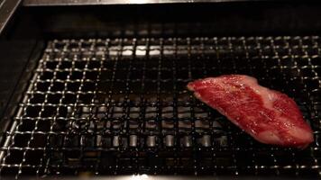 Sequence of steak being grilled to perfection video