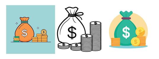 Coin Icon with Dollar Symbol Vectorize Style Design vector