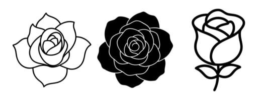 Rose flower in profile with smooth lines vector
