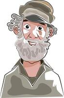 curious oldman doodle style vector