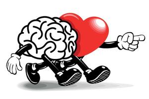 Brain and Heart go together vector