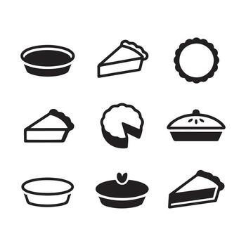 Homemade Pie Illustrations for Festive Branding and UI vector