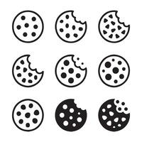 Cookies Icon Set for Food Apps, Recipe Blogs, and Labels vector