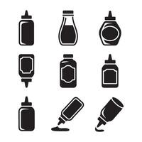 Minimalist Ketchup Dispenser Icons for Food Projects vector
