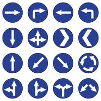 Mandatory direction road signs vector