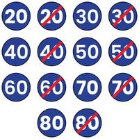 Minimum speed limit and end of minimum speed limit signs vector