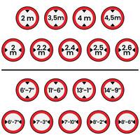 Height and width limit signs set vector