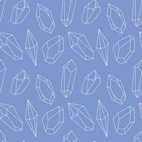 Seamless crystal pattern, minimalist design with different shaped gems. Linear pattern vector