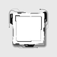 Technology banner design. Square neon banner. vector