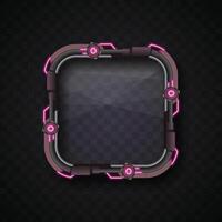 Futuristic neon frame design vector