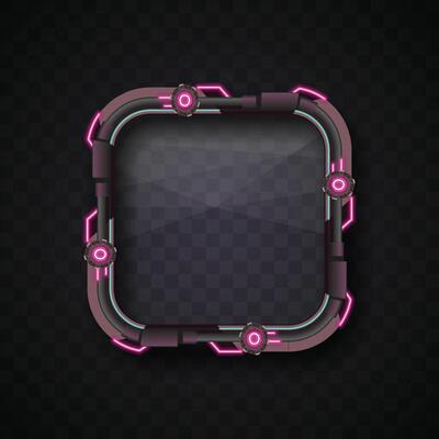 Pink square banner. Technology banner. Futuristic banner.