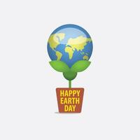 Happy Earth background design. of planet. vector