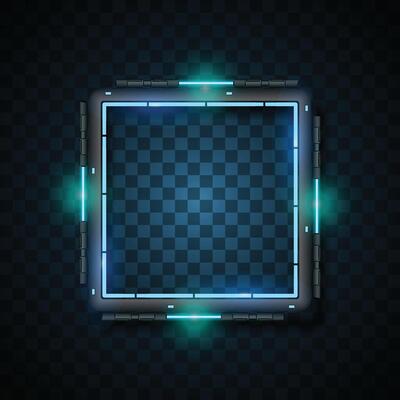 Blue square banner. Futuristic banner. Technology banner design.