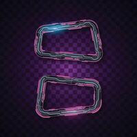 Trapezoid abstract banner. Futuristic banner. Pink and blue technology banner. vector