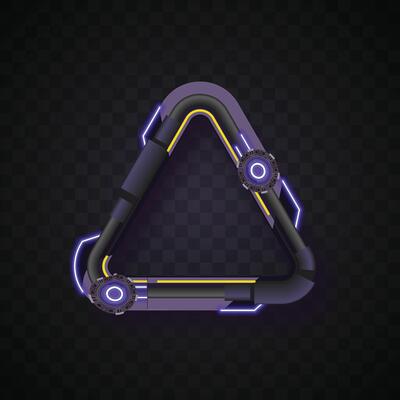 Purple triangle banner. Futuristic banner set.