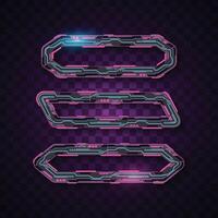 Horizontal banner. Futuristic banner. Pink and blue technology banner. vector