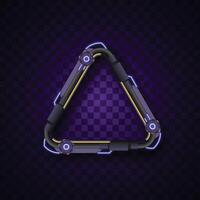 Purple triangle banner on dark background. Futuristic banner set. vector