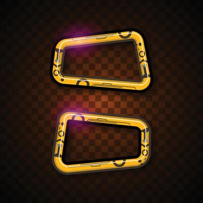 Futuristic Neon yellow HUD Frame Banner on Dark Background